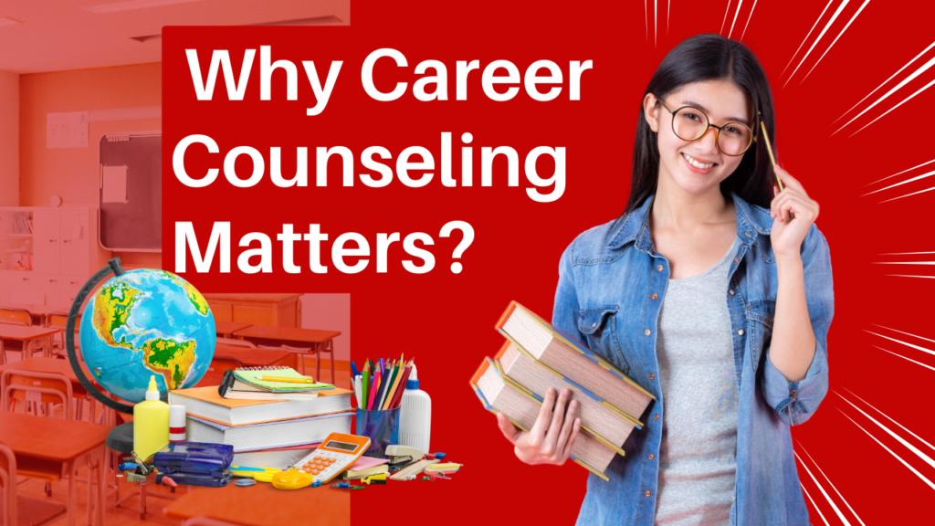 Why Career Counseling Matters - A student holding books with a thoughtful expression, surrounded by educational tools in a classroom setting
