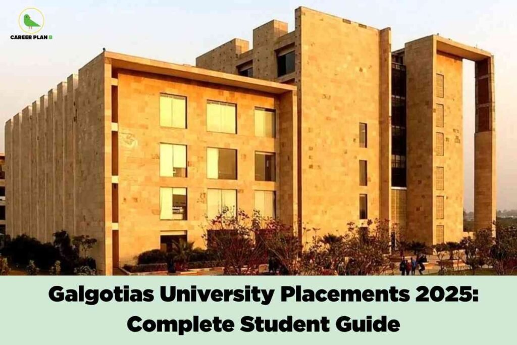 Front view of Galgotias University campus showcasing infrastructure and highlighting Galgotias University placements 2025 for engineering and management students.
