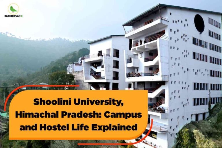 Shoolini University campus in Himachal Pradesh surrounded by hills, highlighting modern infrastructure, hostel facilities, and vibrant Shoolini University campus life.