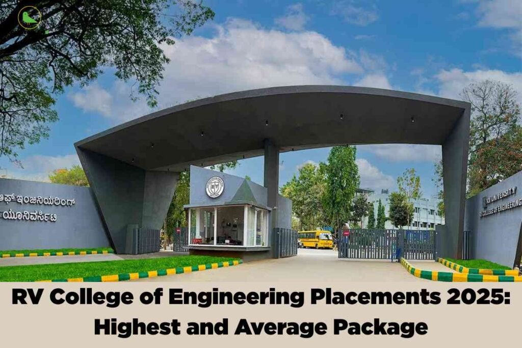 Main entrance of RV College of Engineering used for an article explaining RVCE placements 2025, including highest and average package details.