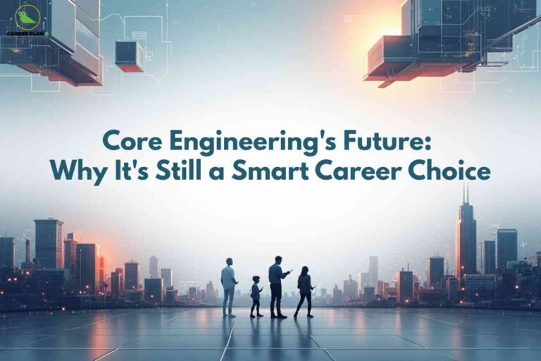 Engineers working on industrial machines and technology innovations, representing the bright core engineering future with emerging opportunities in mechanical, civil, and electrical fields.