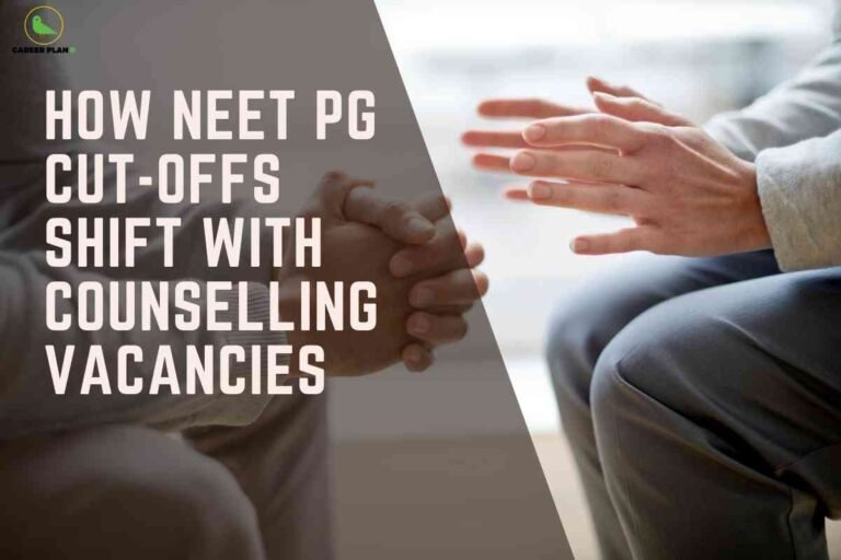Doctors discussing counselling vacancies with folded hands, illustrating how NEET PG cutoff shift happens during final-round seat allocation.