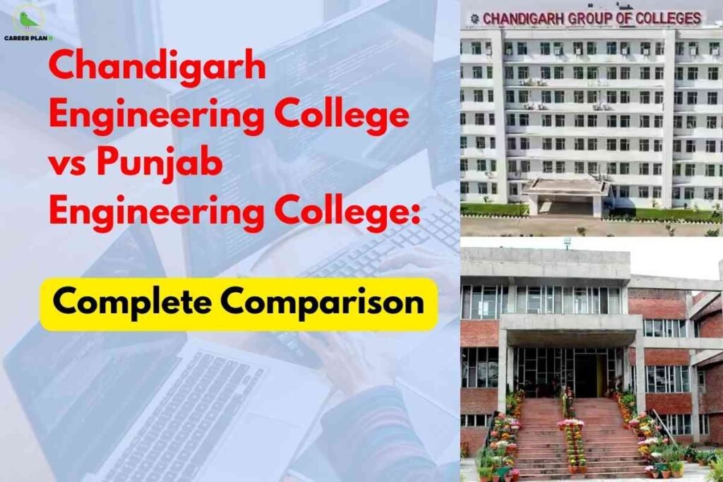 Front view of Chandigarh Engineering College and Punjab Engineering College campuses showing infrastructure comparison for students exploring Chandigarh vs Punjab Engineering College.