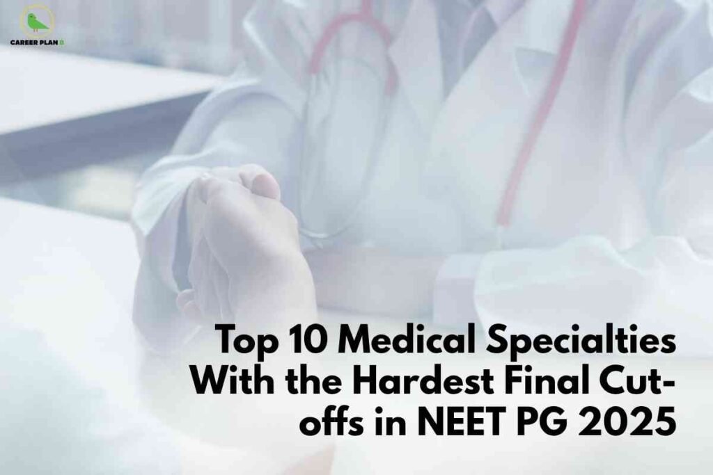 A doctor consulting a patient while medical equipment is visible in the background, illustrating the NEET PG toughest specialties with the hardest final cut-offs in 2025.