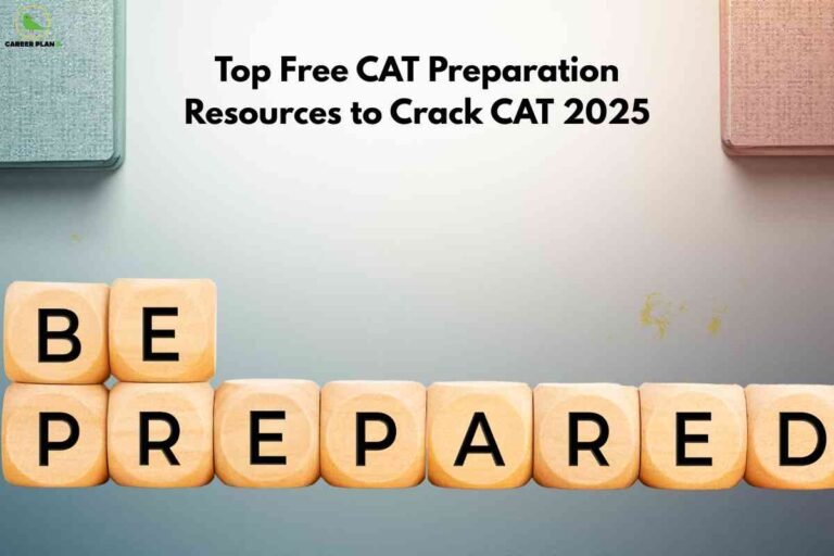 Wooden blocks spelling “Be Prepared” with books in the background, representing free CAT preparation resources to crack CAT 2025.