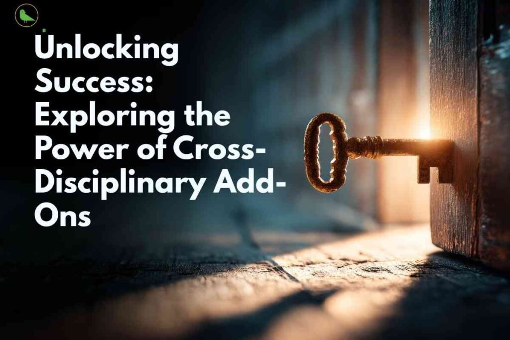 Old metallic key unlocking a wooden door with bright light behind it, symbolizing opportunities created by cross-disciplinary add-ons for students and professionals.