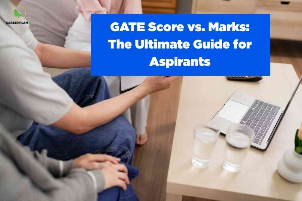 Graph comparing GATE score vs marks, illustrating the relationship between raw marks, normalized scores, and qualifying cutoff for different engineering branches in the GATE 2026 exam.