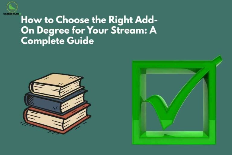 Guide on how to choose the right add-on degree for your stream, illustrated with stacked books and a green checkmark.
