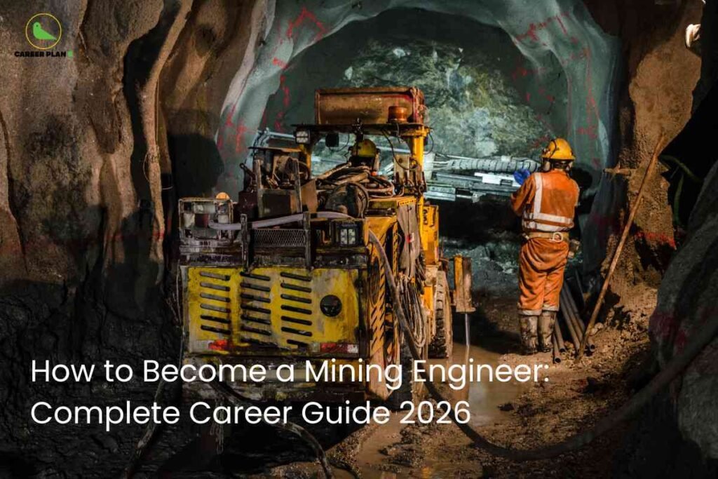 Mining engineers operating heavy machinery inside an underground mine, representing how to become mining engineer with details on education, skills, and career opportunities in the mining industry for 2026.