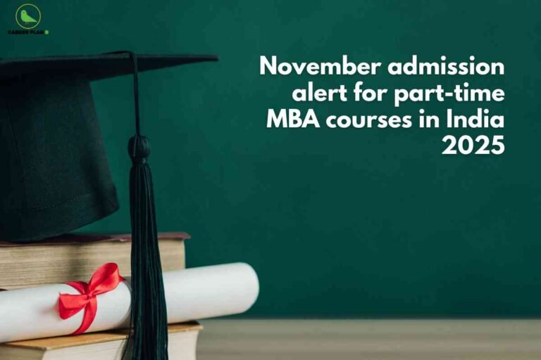 Graduation cap and diploma on books representing part-time MBA India admissions open for November 2025 intake.