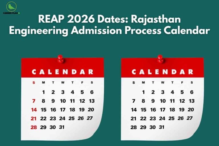 Two monthly calendars pinned on a board representing the REAP 2026 dates and the complete Rajasthan engineering admission process schedule.