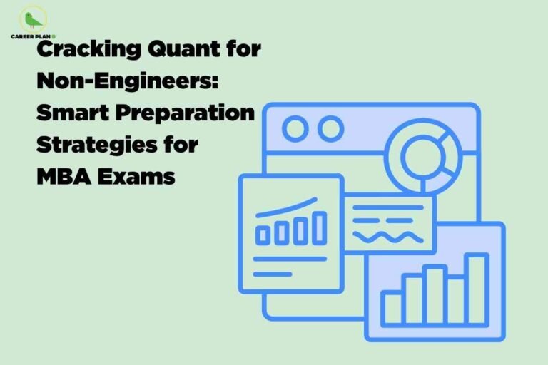 Illustration for Quant for non-engineers showing graphs, charts, and analytics icons representing quantitative preparation strategies for MBA exams.