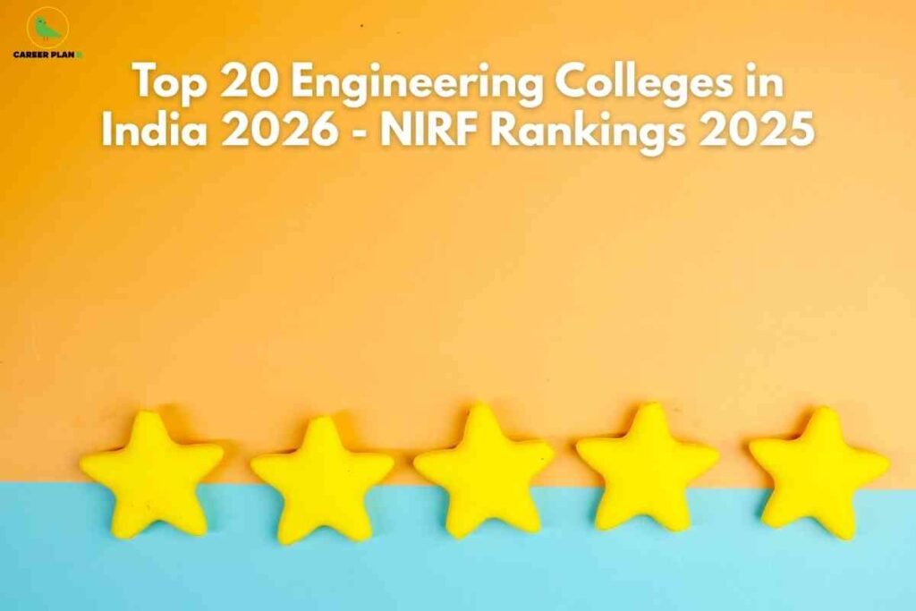 Five star rating graphic representing top 20 engineering colleges india ranked by NIRF 2025 for engineering admission and academic excellence