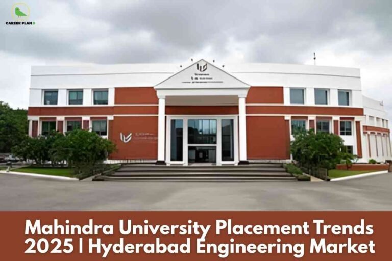 Mahindra University Hyderabad campus building representing mahindra university placement 2025 engineering salary trends and recruiter opportunities
