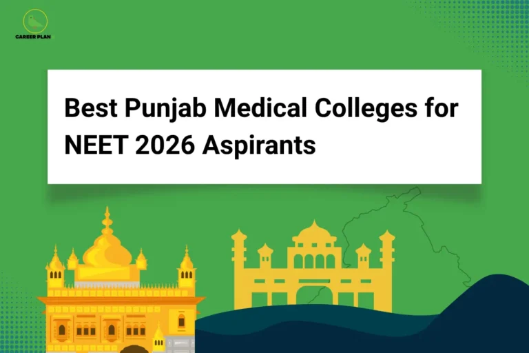 Illustration of Punjab landmarks with text highlighting MBBS colleges in Punjab 2026, representing top medical colleges for NEET aspirants in the state