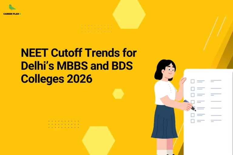 Student reviewing checklist illustrating NEET cutoff Delhi MBBS 2026 trends, highlighting expected scores, ranks, and admission chances in Delhi medical colleges